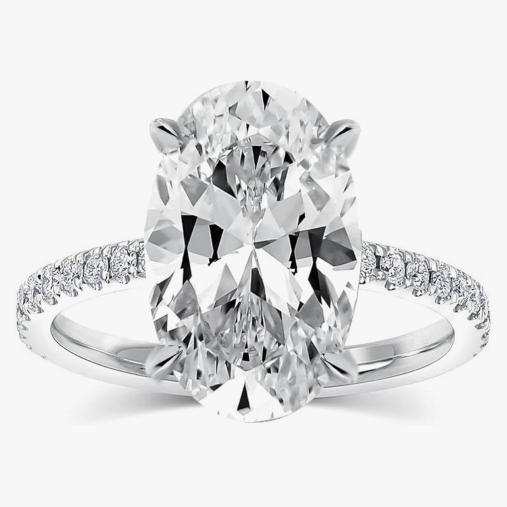 Genuine GRA Certified 2 Carat Moissanite Ring in 18k over Sterling Silver Sz 7!